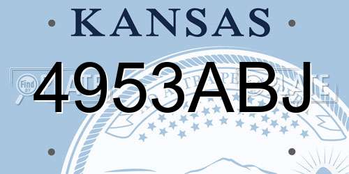 4953ABJ Kansas License Plate
