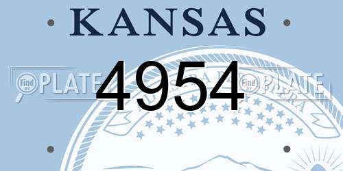4954 Kansas License Plate
