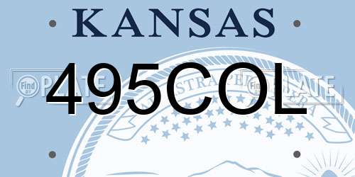 495COL Kansas License Plate