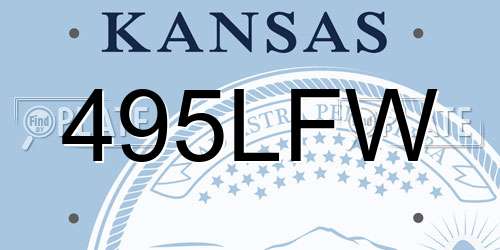 495LFW Kansas License Plate