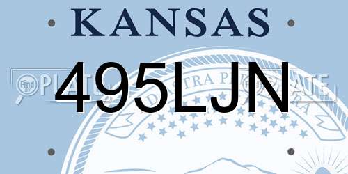 495LJN Kansas License Plate
