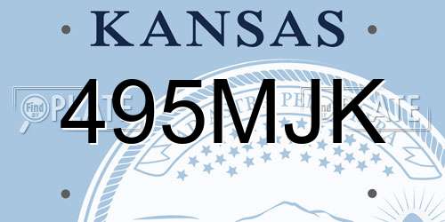 495MJK Kansas License Plate