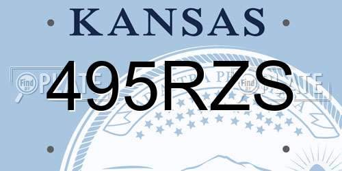 495RZS Kansas License Plate