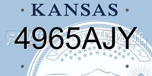 4965AJY Kansas License Plate