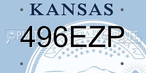 496EZP Kansas License Plate