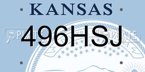 496HSJ Kansas License Plate