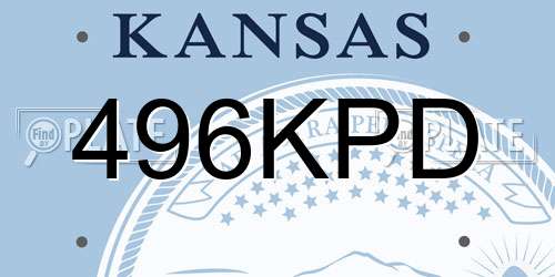 496KPD Kansas License Plate