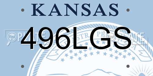 496LGS Kansas License Plate