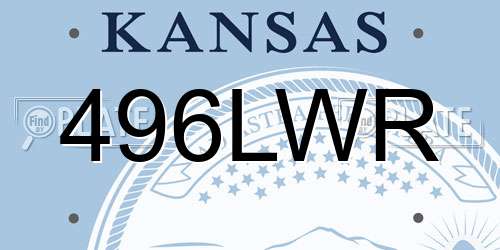 496LWR Kansas License Plate