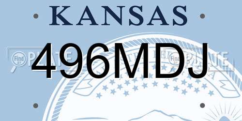 496MDJ Kansas License Plate