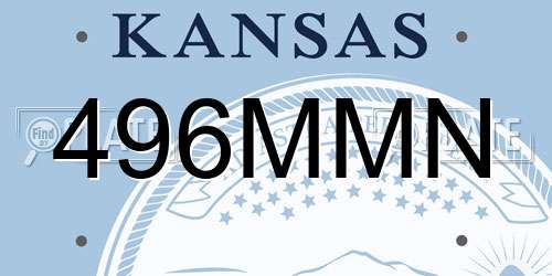 496MMN Kansas License Plate