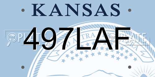 497LAF Kansas License Plate