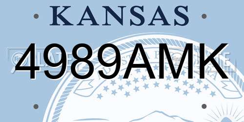 4989AMK Kansas License Plate