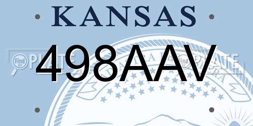 498AAV Kansas License Plate