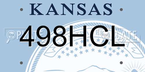 498HCL Kansas License Plate