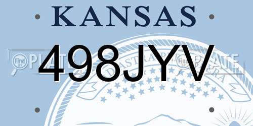 498JYV Kansas License Plate