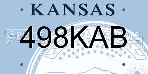 498KAB Kansas License Plate