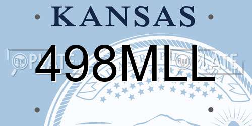 498MLL Kansas License Plate