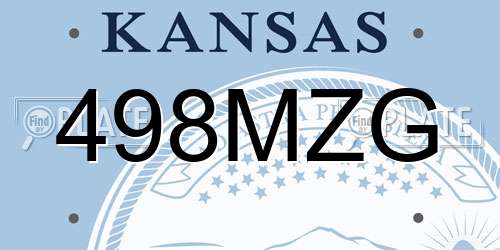 498MZG Kansas License Plate