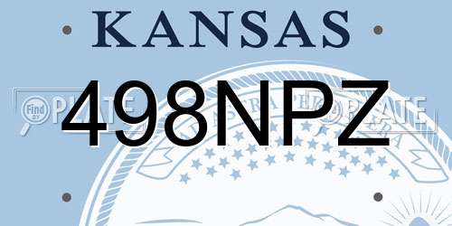 498NPZ Kansas License Plate