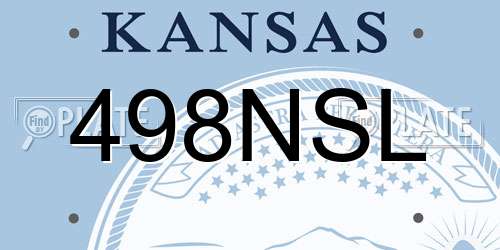 498NSL Kansas License Plate