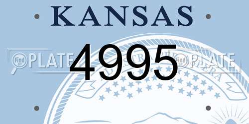 4995 Kansas License Plate