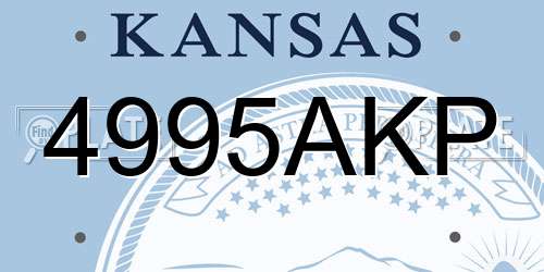 4995AKP Kansas License Plate