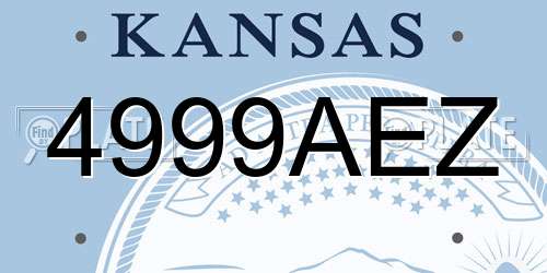 4999AEZ Kansas License Plate