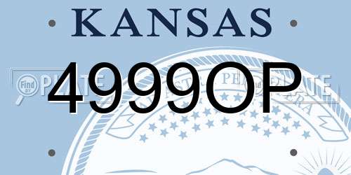 4999OP Kansas License Plate