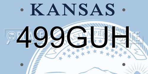 499GUH Kansas License Plate