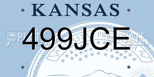 499JCE Kansas License Plate