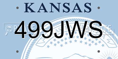 499JWS Kansas License Plate