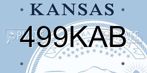 499KAB Kansas License Plate