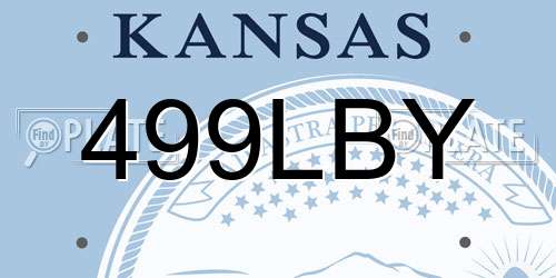 499LBY Kansas License Plate