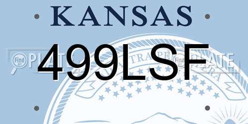 499LSF Kansas License Plate