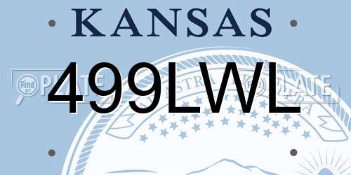 499LWL Kansas License Plate