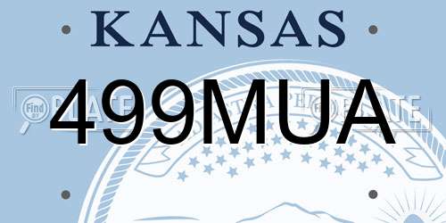499MUA Kansas License Plate