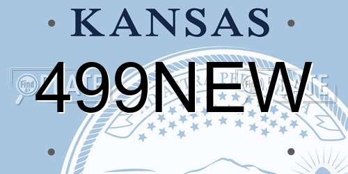 499NEW Kansas License Plate