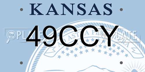 49CCY Kansas License Plate