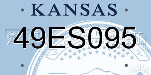 49ES095 Kansas License Plate