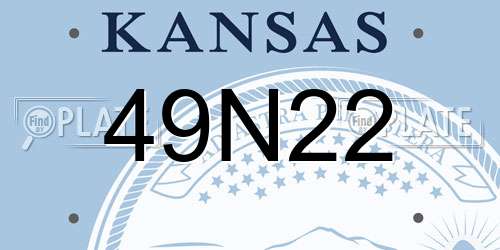 49N22 Kansas License Plate