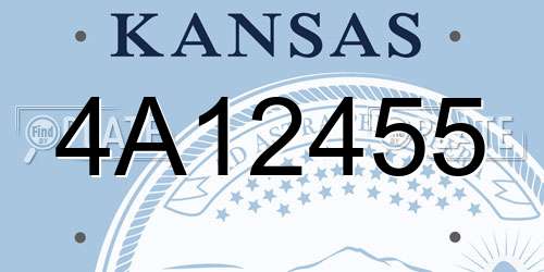 4A12455 Kansas License Plate