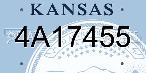 4A17455 Kansas License Plate
