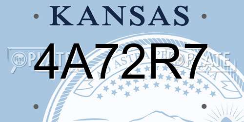 4A72R7 Kansas License Plate