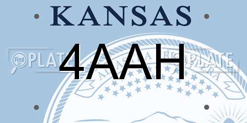 4AAH Kansas License Plate