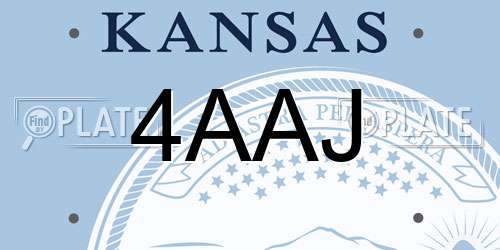 4AAJ Kansas License Plate