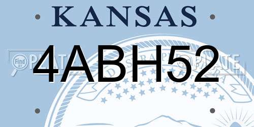 4ABH52 Kansas License Plate