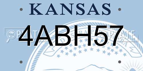 4ABH57 Kansas License Plate