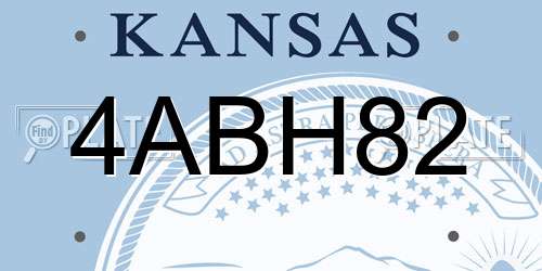 4ABH82 Kansas License Plate