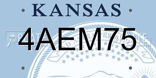4AEM75 Kansas License Plate